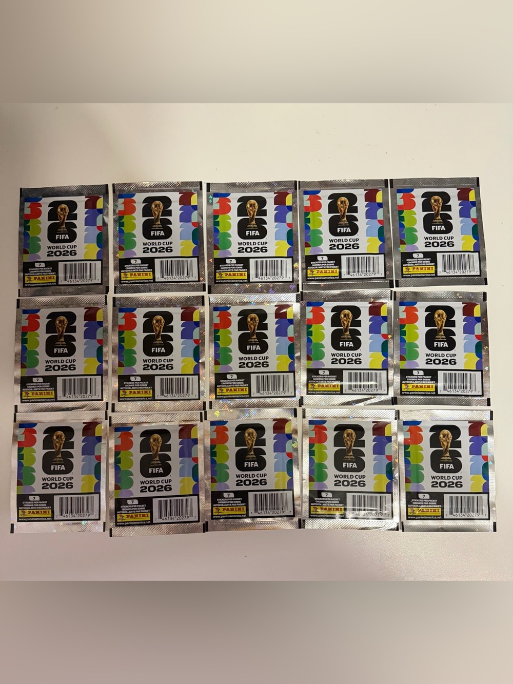 Panini World Cup 2026 Official Sticker 15 Packs 105 Stickers